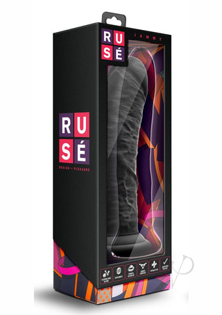 Ruse Jammy Silicone Dildo - Black - 8in