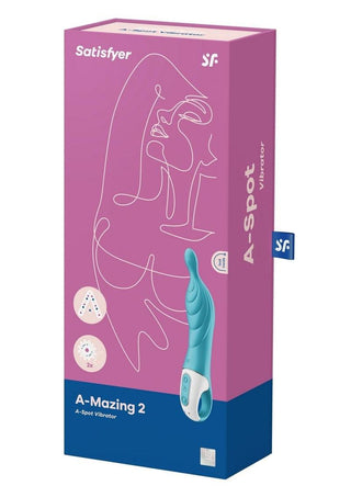 Satisfyer A-Mazing 2 Silicone Vibrating Stimulator - Blue/Turquoise