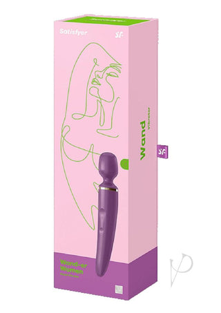 Satisfyer Wand-Er Woman USB Rechargeable Silicone Massager - Gold/Purple - 13in