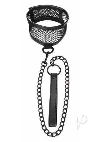 Sex and Mischief Fishnet Collar and Leash - Black