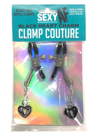 Sexy AF Nipple Clamps Hearts - Black