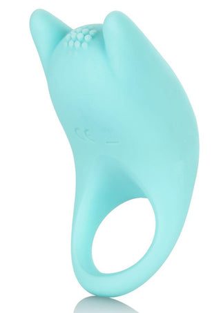 Silicone USB Rechargeable Dual Exciter Enhancer Ring Waterproof - Teal