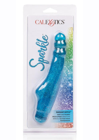 Sparkle Radiant Ripple Vibrator Waterproof - Blue - 7in