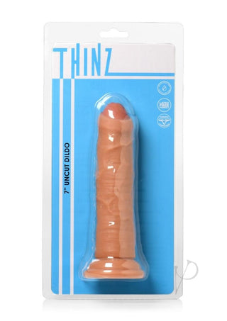 Thinz Uncut Dildo with Balls - Vanilla - 7in