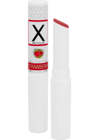 X On The Lips Buzzing Lip Balm with Pheromones Sizzling Strawberry Flavor - .75oz